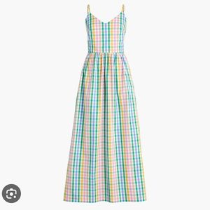 J. Crew Rainbow plaid dress
